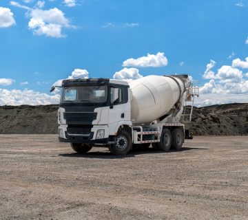 Concrete,Truck,Or,Cement,Mixer,Industrial,Machinery,At,Work,As